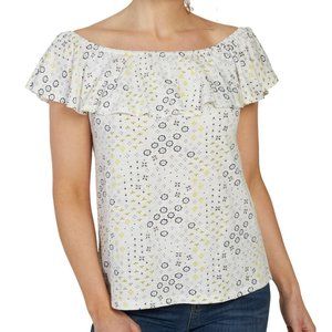 Fat Face Mia Geo Ditsy Bardot Top size 2